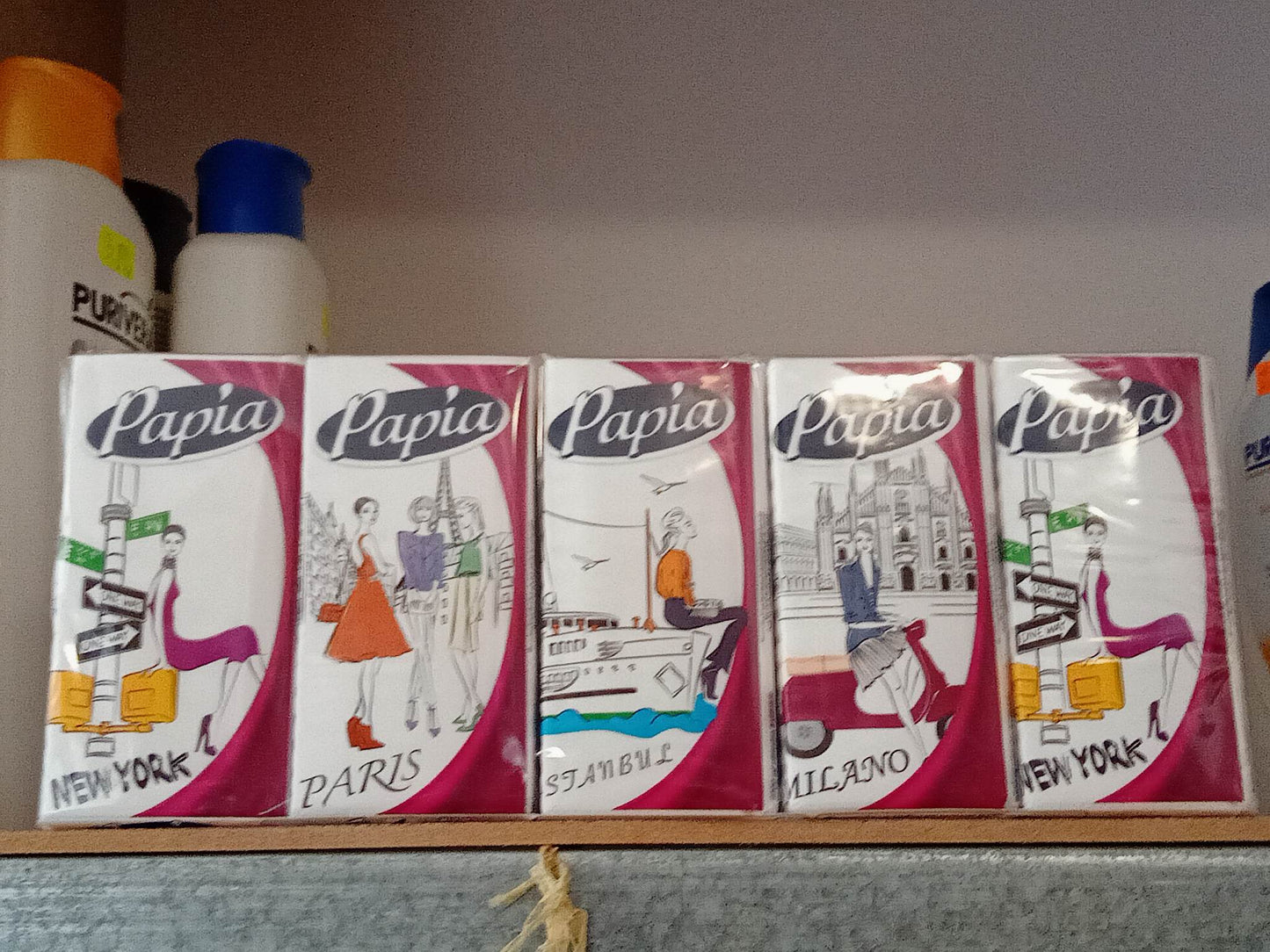 Носни кърпи PAPIA, 100% целуоза,10бр, пакетчета, турски