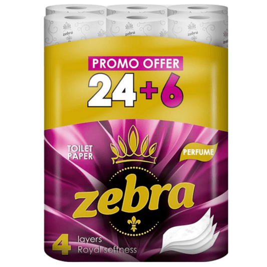 ТОАЛЕТНА ХАРТИЯ ЗЕБРА, 30 РОЛКИ